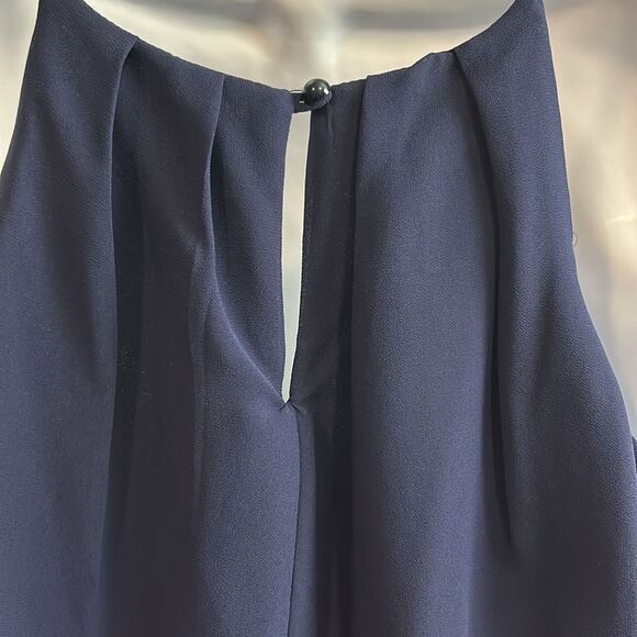 #105 I.N. San Francisco Navy blue sleeveless flutter, dress size Small - Picture 8 of 8